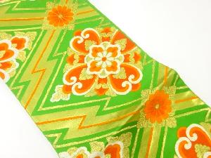 アンティーク　松皮菱に花模様織り出し袋帯(材料)